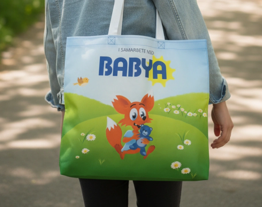 BabyBag från Nordic Family Group på kvinnas axel